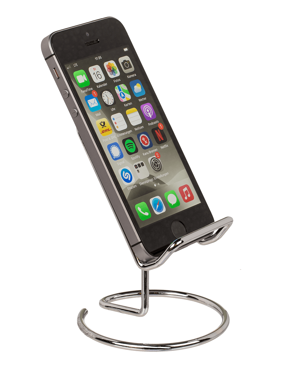 Phone holder, Silver, approx. 10 x 8 cm,