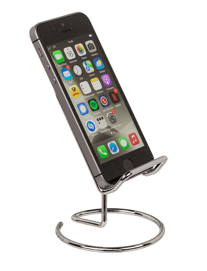 Phone holder, Silver, approx. 10 x 8 cm,