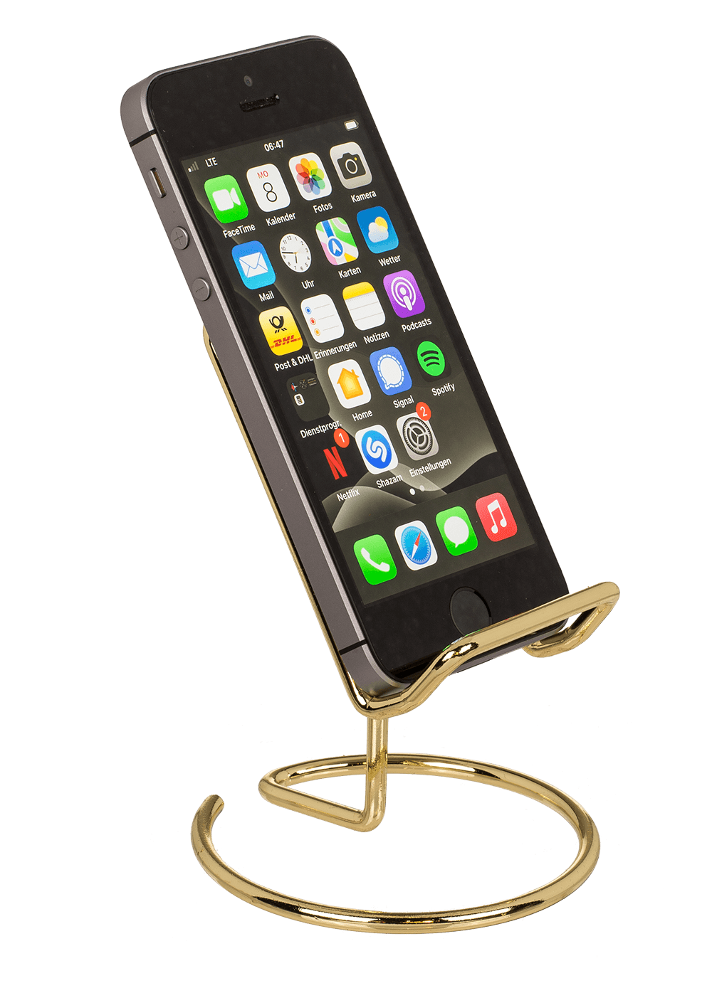 Phone holder, Gold, approx. 10 x 8 cm,
