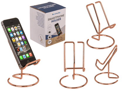 Phone holder, Rose gold, approx. 10 x 8 cm,