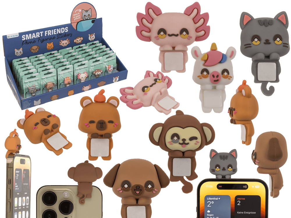 Phone Figurine Stickers, Smart Friends - Kawaii,
