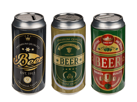 Tin Metal Money Bank, Beer Can,