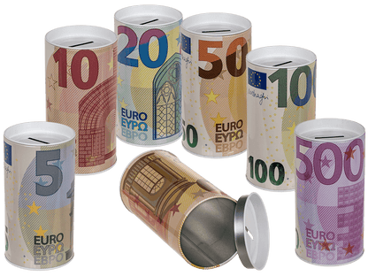 Metal Savings Box, €-Notes,