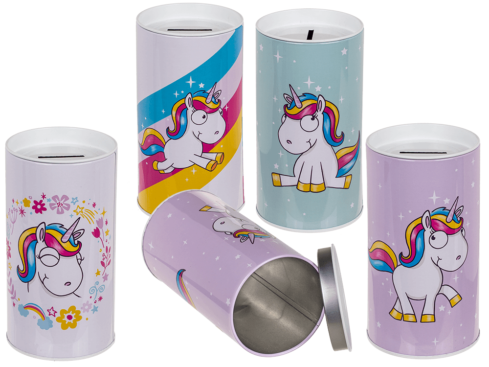 Tin Metal Money Bank, Comic Unicorn,