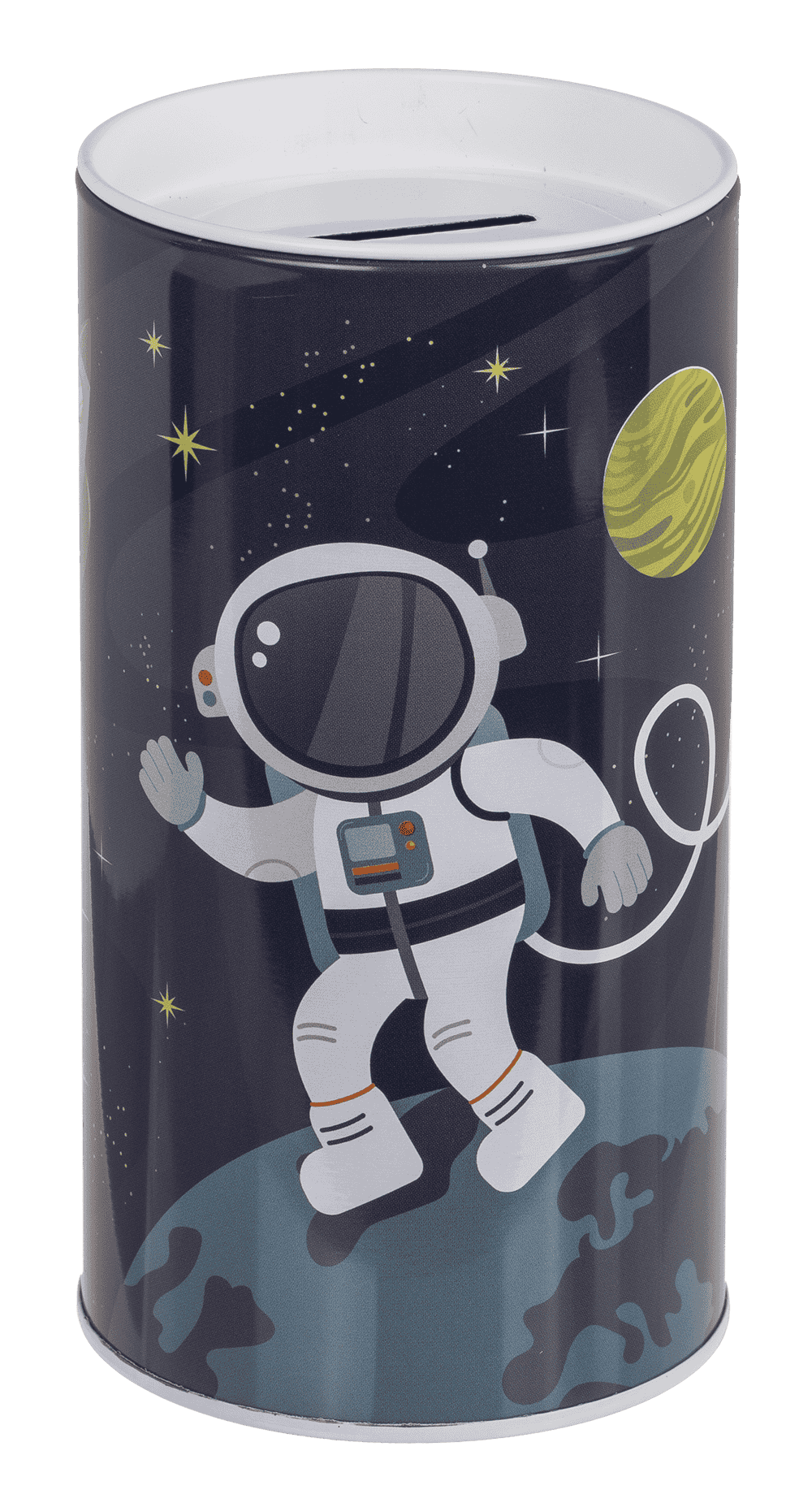 Tin Metal Money Bank, Space,