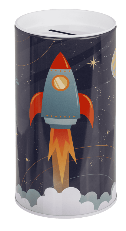Tin Metal Money Bank, Space,