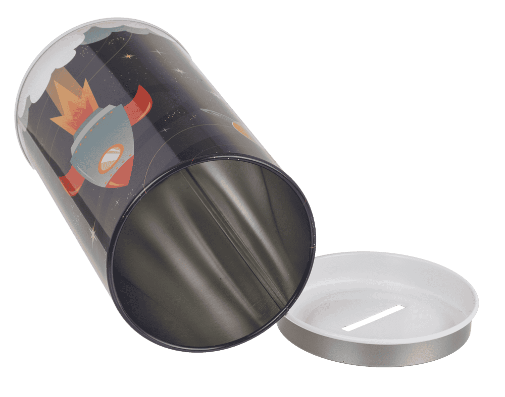 Tin Metal Money Bank, Space,