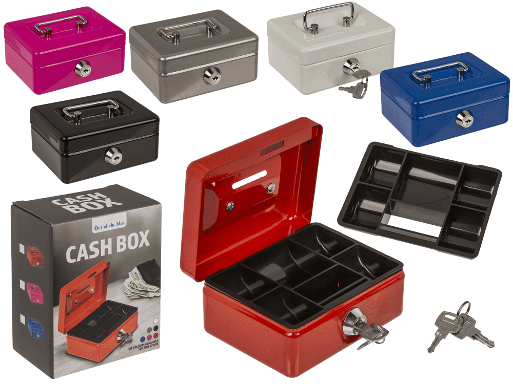Metal cash box, 12,5 x 9,5 x 6 cm,