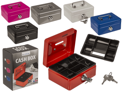 Metal cash box, 12,5 x 9,5 x 6 cm,