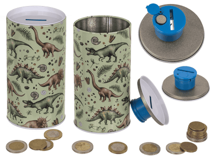 Metal money bank with sound, Dinosaur,
