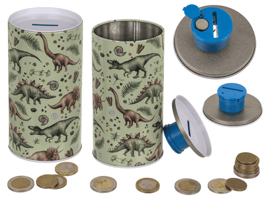 Metal money bank with sound, Dinosaur,