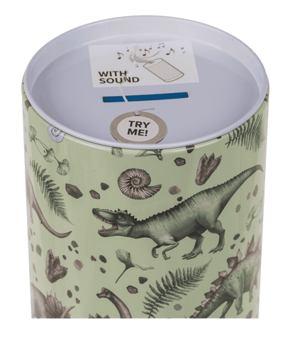 Metal money bank with sound, Dinosaur,