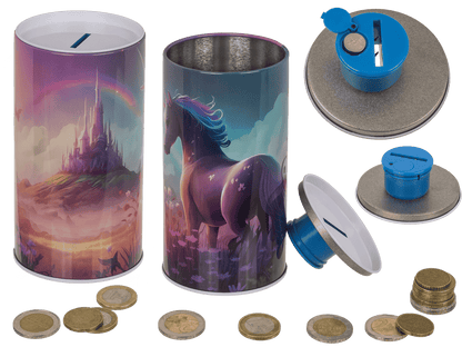 Metal money bank with sound, Unicorn,