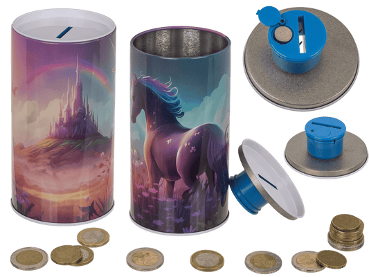 Metal money bank with sound, Unicorn,