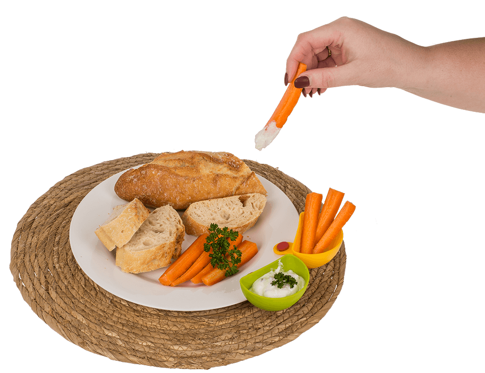 Dip bowl with clip, set of 4 pcs,