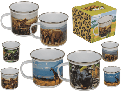 Aluminium/Enamel Mug, Wildlife, 8 x 8 cm,