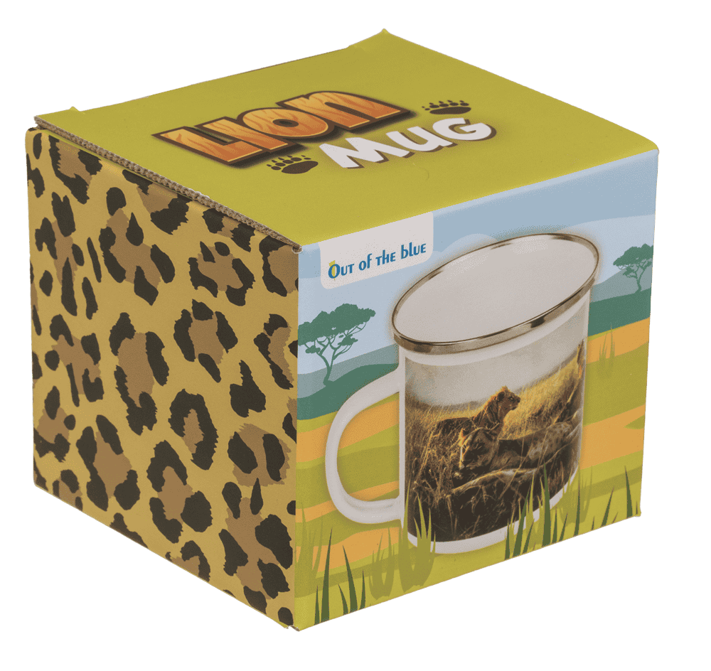 Aluminium/Enamel Mug, Wildlife, 8 x 8 cm,