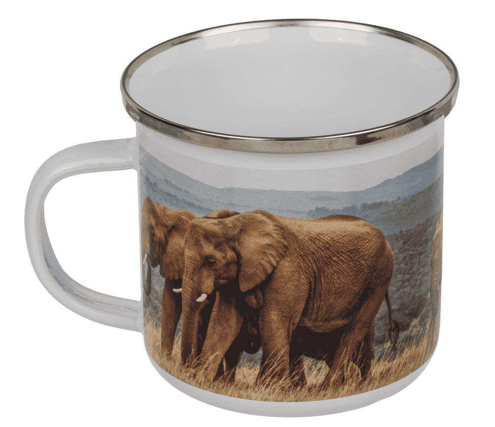 Aluminium/Enamel Mug, Wildlife, 8 x 8 cm,