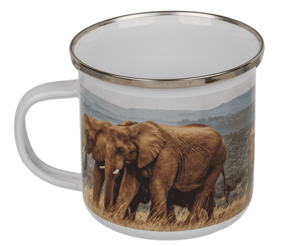 Aluminium/Enamel Mug, Wildlife, 8 x 8 cm,