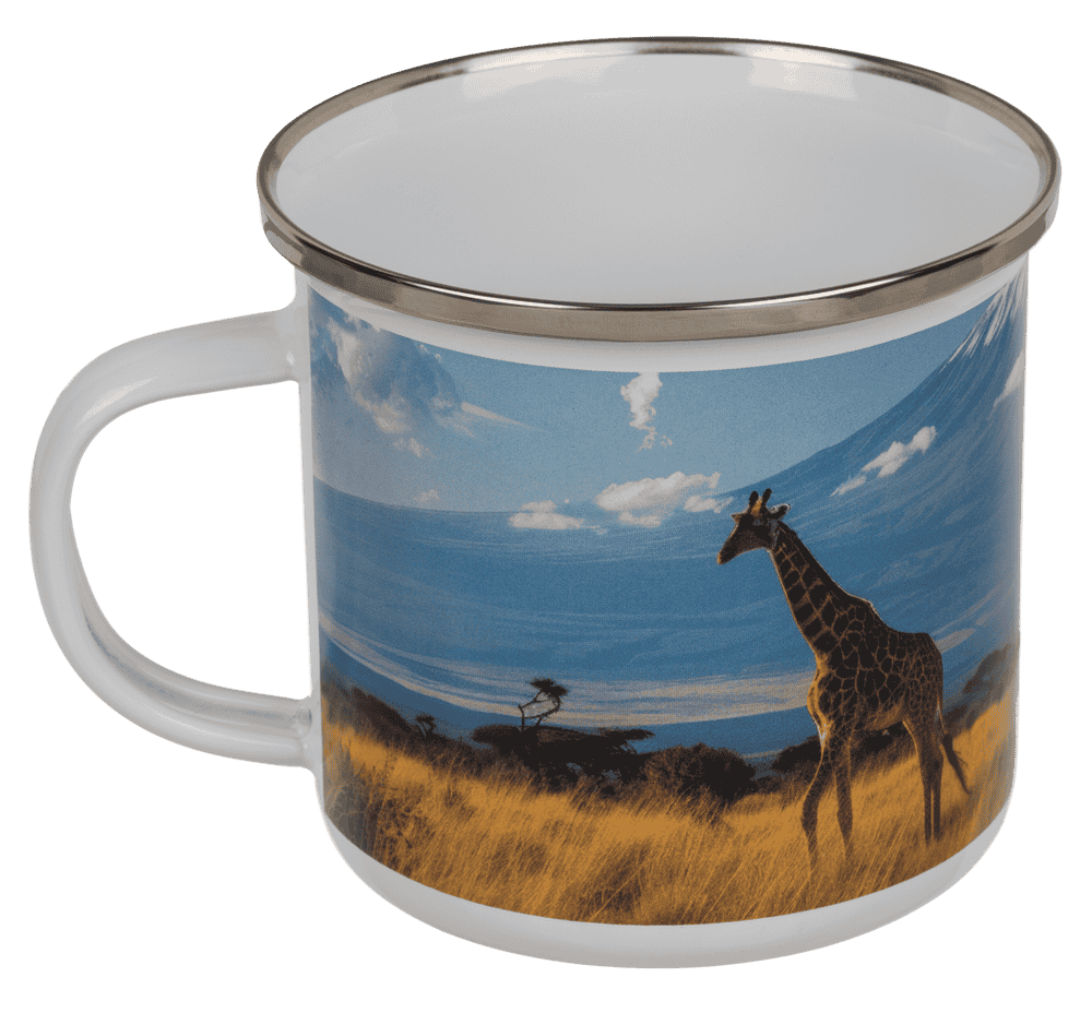 Aluminium/Enamel Mug, Wildlife, 8 x 8 cm,