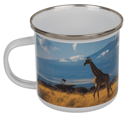 Aluminium/Enamel Mug, Wildlife, 8 x 8 cm,