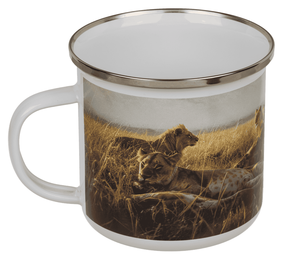 Aluminium/Enamel Mug, Wildlife, 8 x 8 cm,