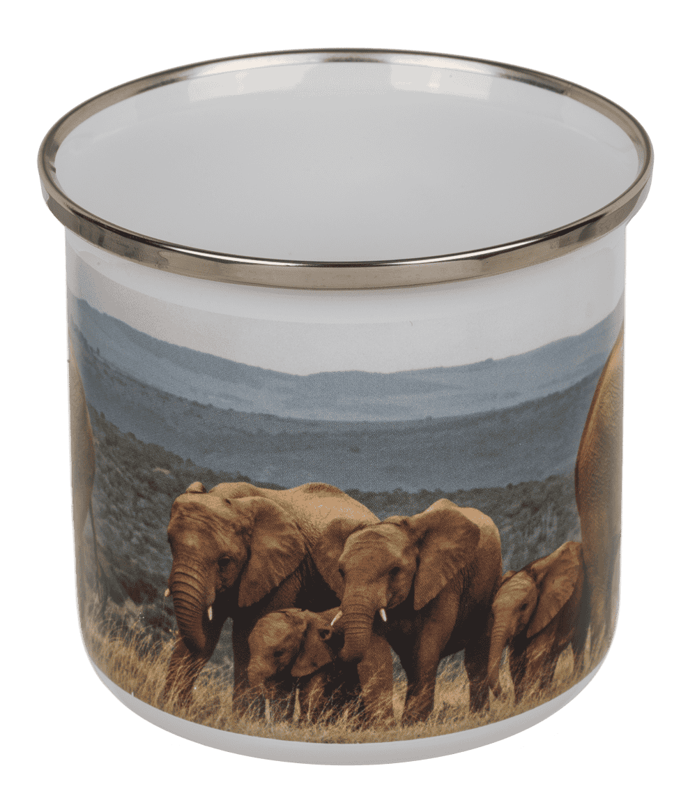 Aluminium/Enamel Mug, Wildlife, 8 x 8 cm,