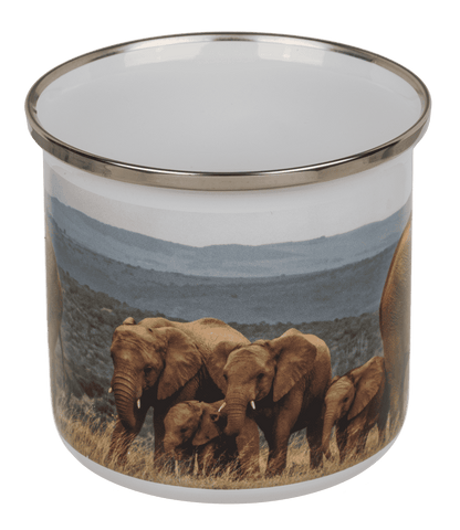 Aluminium/Enamel Mug, Wildlife, 8 x 8 cm,