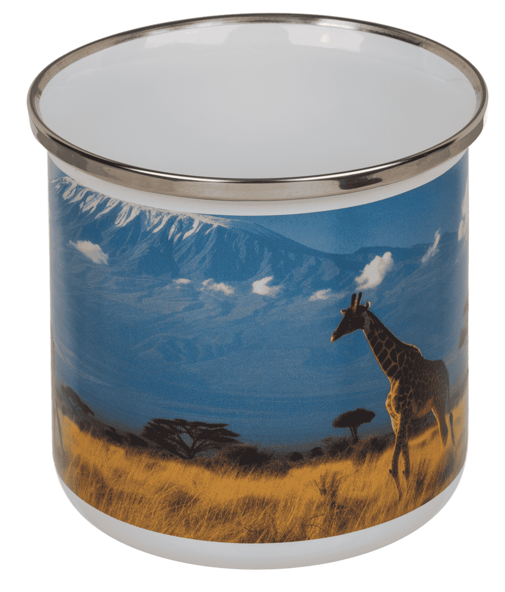 Aluminium/Enamel Mug, Wildlife, 8 x 8 cm,