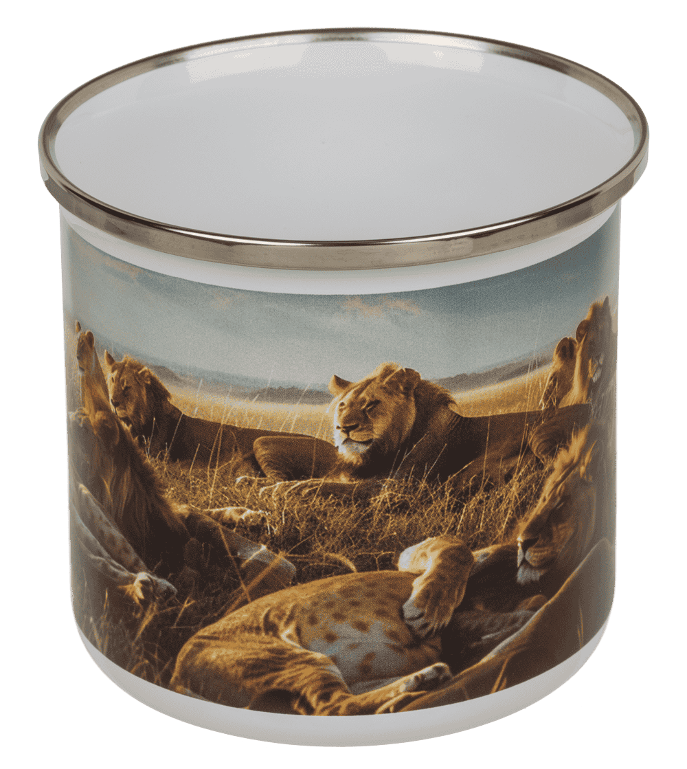 Aluminium/Enamel Mug, Wildlife, 8 x 8 cm,