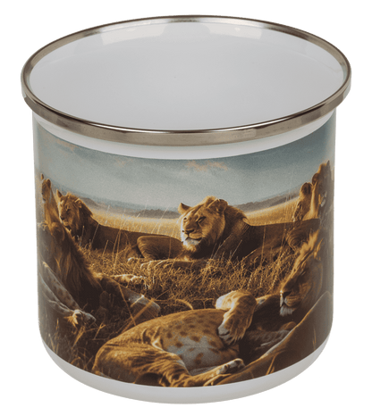 Aluminium/Enamel Mug, Wildlife, 8 x 8 cm,