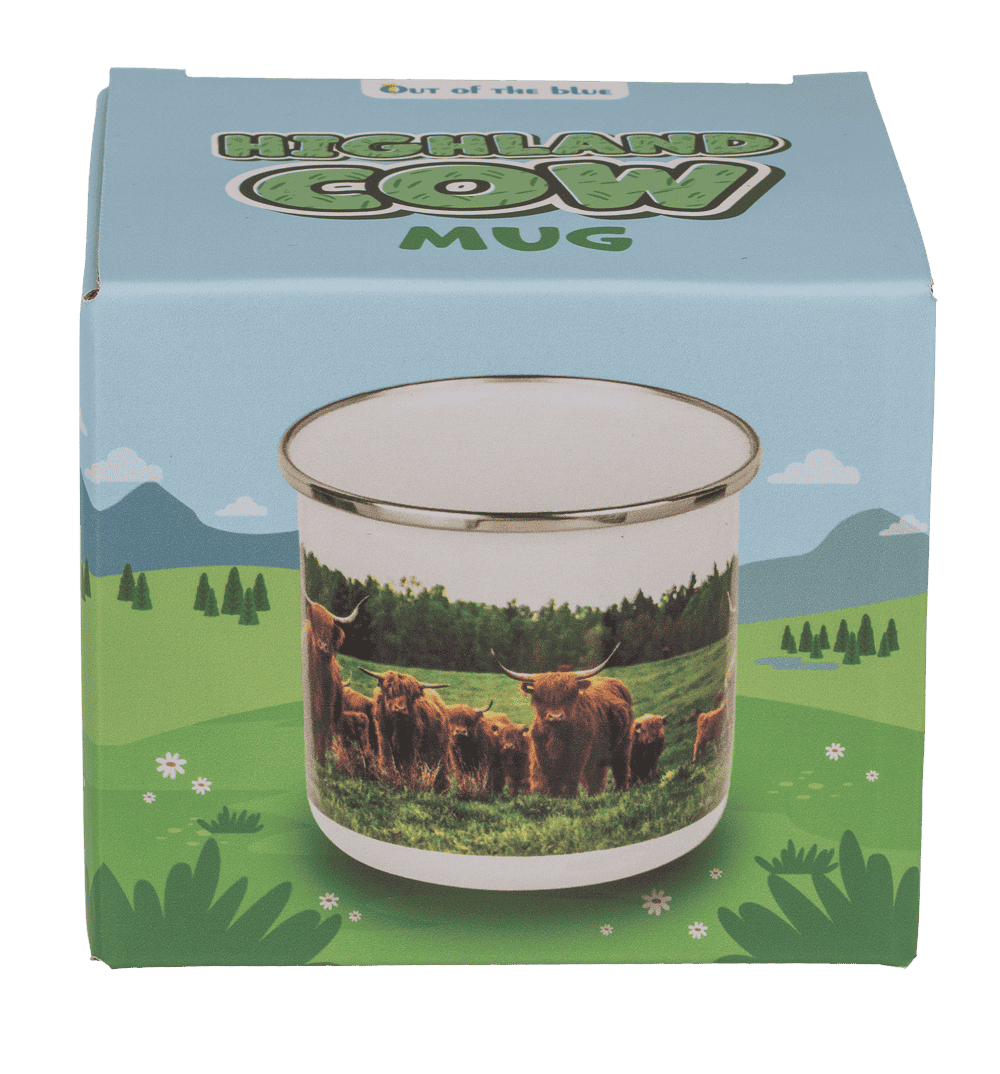 Tasse en aluminium/émail, vache Highland