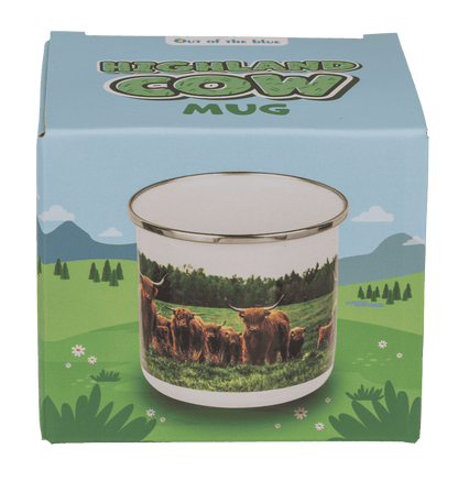 Tasse en aluminium/émail, vache Highland