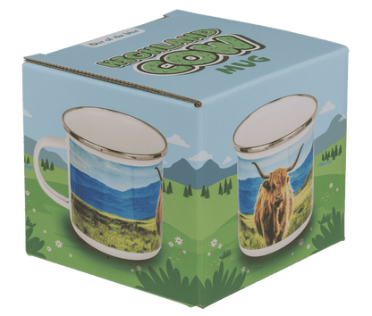 Tasse en aluminium/émail, vache Highland