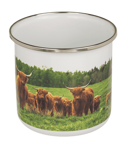 Tasse en aluminium/émail, vache Highland