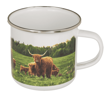 Tasse en aluminium/émail, vache Highland
