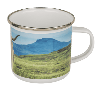 Tasse en aluminium/émail, vache Highland