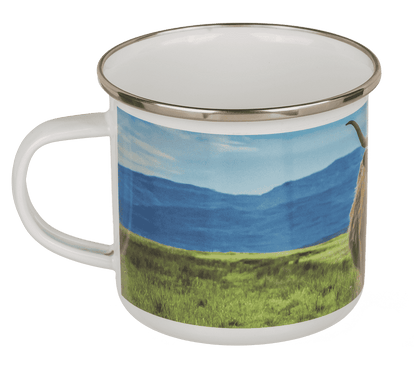 Tasse en aluminium/émail, vache Highland