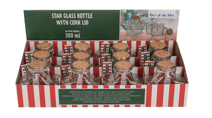 Glass Bottle, Star, ca.11 x 7,5 x 12  cm, with