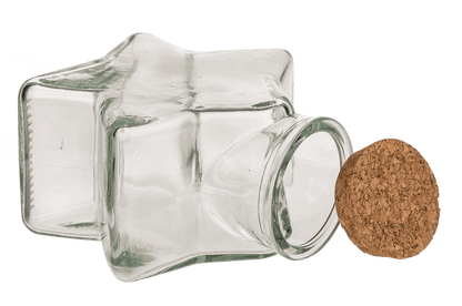 Glass Bottle, Star, ca.11 x 7,5 x 12  cm, with