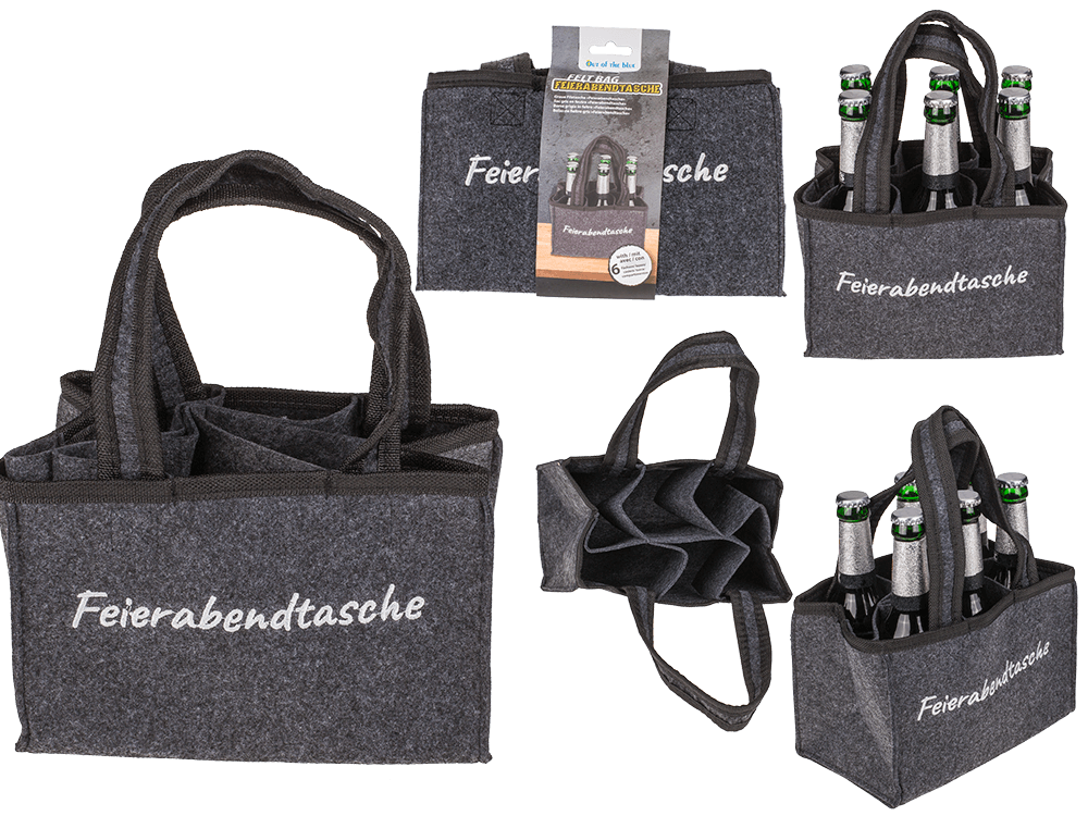 Felt Bottle Bag with 6 compartments,