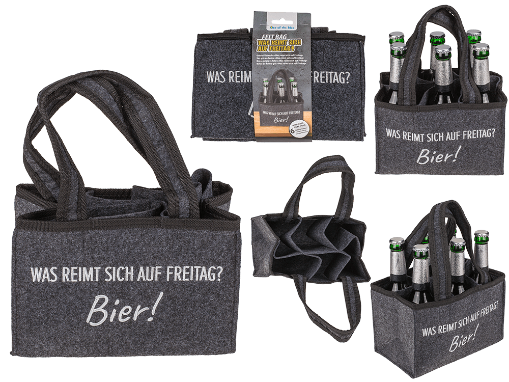 Felt Bottle Bag with 6 compartments,