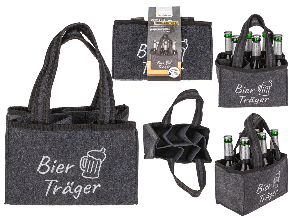 Felt Bottle Bag with 6 compartments,