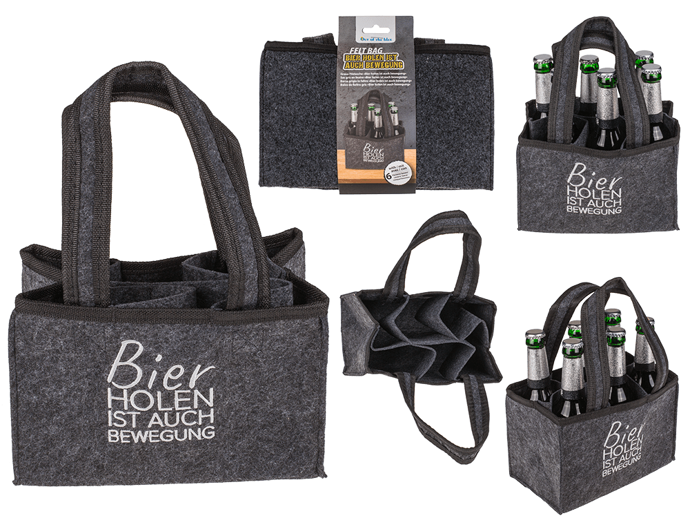 Felt Bottle Bag with 6 compartments,