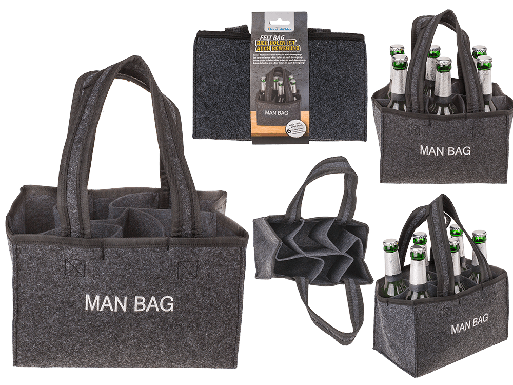 Felt Bottle Bag with 6 compartments,