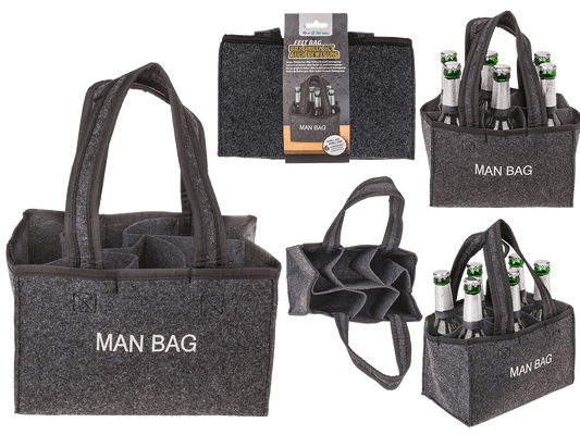 Felt Bottle Bag with 6 compartments,