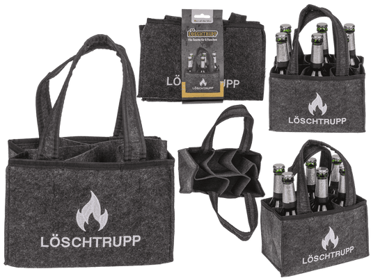 Felt bottle bag with 6 compartments,