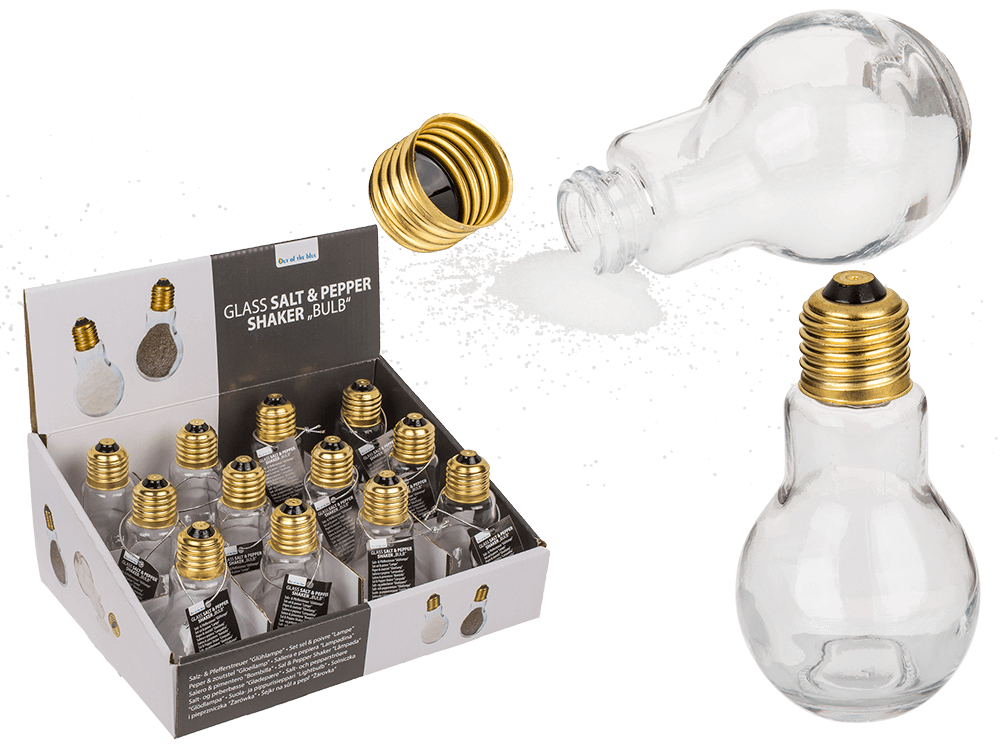 Glass salt & pepper shaker, Bulb,