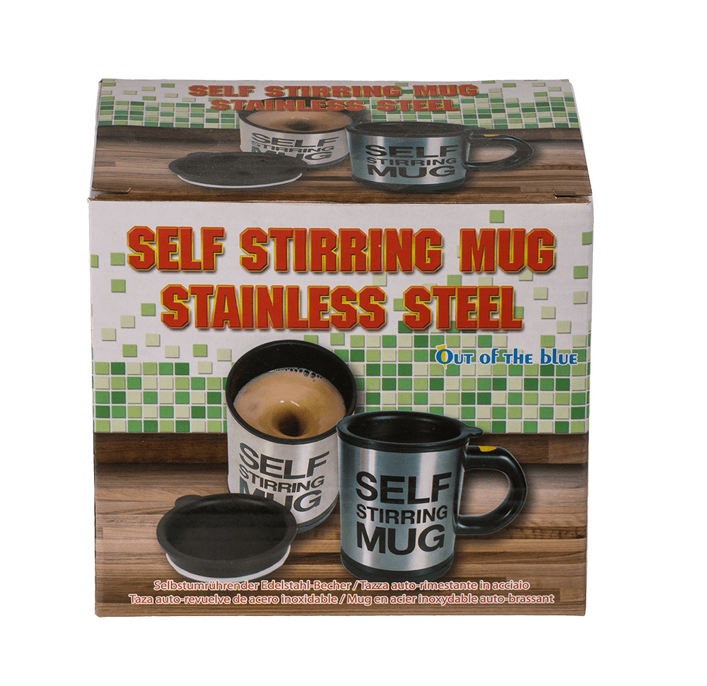 Self stirring mug, stainless steel with plastic,