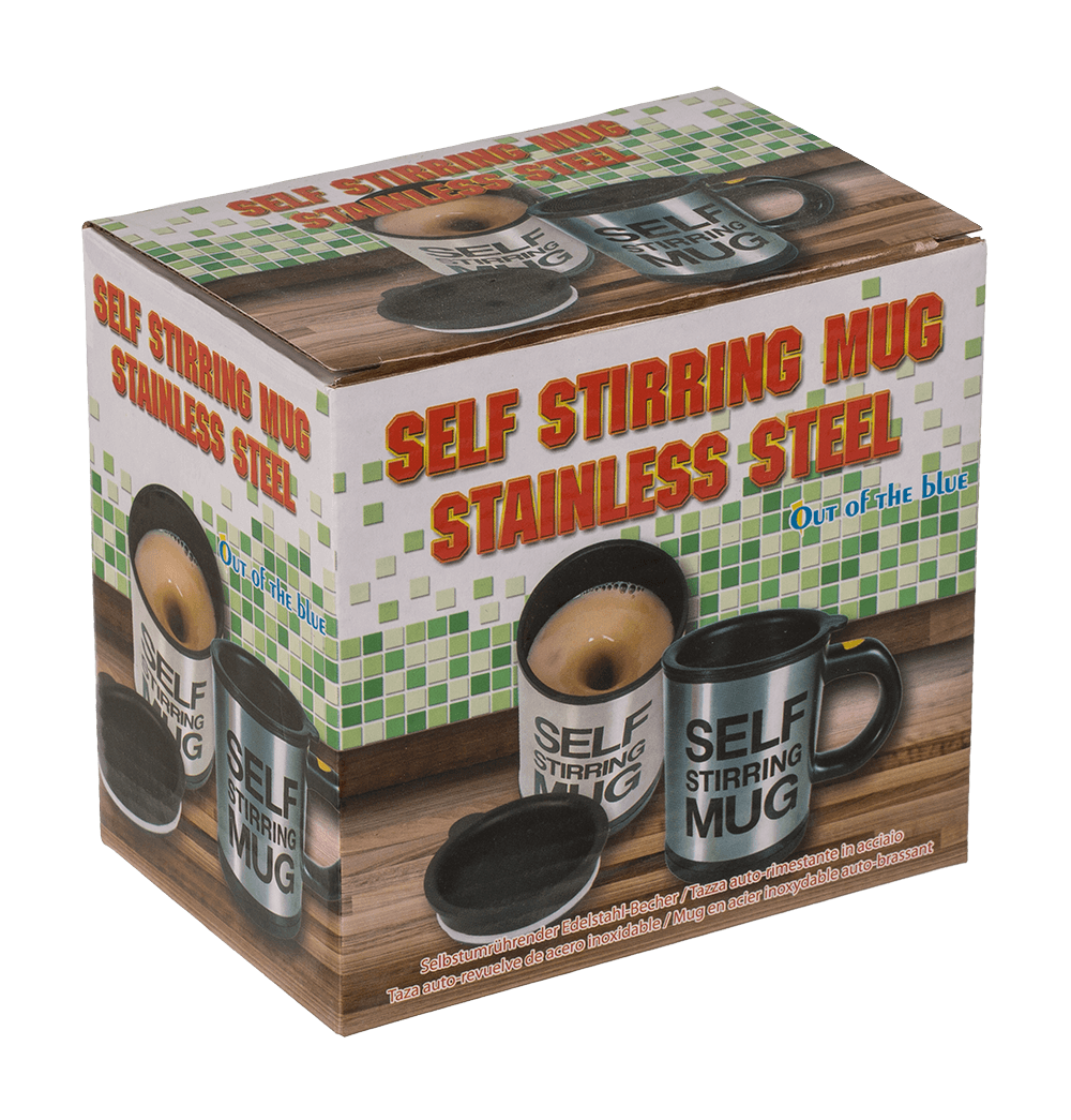 Self stirring mug, stainless steel with plastic,